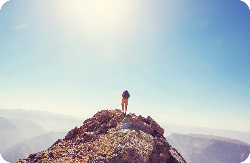 Man on mountain